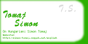 tomaj simon business card